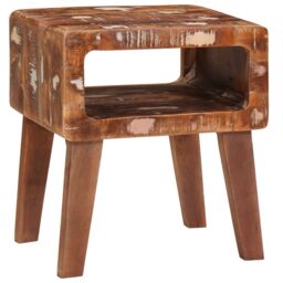 Berkfield Home End Tables with Shelf Multicolour Solid reclaimed wood - thumbnail 2