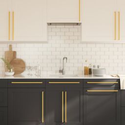 Berkfield Home Cabinet Handles 5 pcs Gold 480 mm Stainless Steel - thumbnail 3