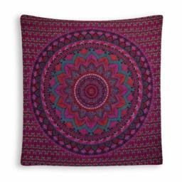 KDMD Double Cotton Bedspread & Wall Hanging - Classic Mandala in Purple - thumbnail 4