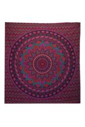 KDMD Double Cotton Bedspread & Wall Hanging - Classic Mandala in Purple - thumbnail 1