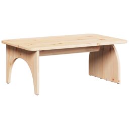 Berkfield Home Coffee Table Natural 80 x 50 x 31 cm Solid pine wood in Brown - thumbnail 7