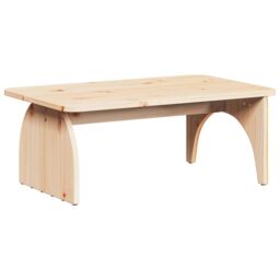 Berkfield Home Coffee Table Natural 80 x 50 x 31 cm Solid pine wood in Brown - thumbnail 2