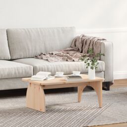 Berkfield Home Coffee Table Natural 80 x 50 x 31 cm Solid pine wood in Brown - thumbnail 4