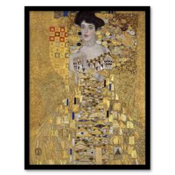 Artery8 Portrait of Adele Bloch Bauer I Vintage Framed Wall Art Print Klimt in Gold - Size: A4 - thumbnail 1