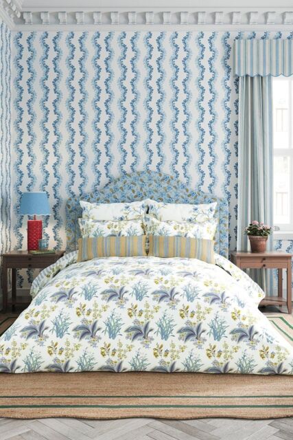 Sanderson 'Enys Garden' Cotton Sateen Duvet Cover Set in Indigo - Size: King - image 1