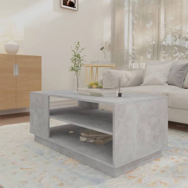 Berkfield Home Modern Coffee Table Concrete Grey 102x55x43 cm Engineered Wood - Size: 102 x 55 x 43 cm - image 1