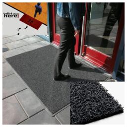 Oseasons Heart Embossed Doormat in Grey - Size: 40 cm x 60 cm - thumbnail 3