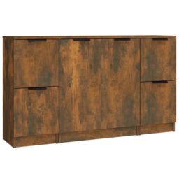 Berkfield Home Sideboards 3 pcs Smoked Oak Engineered Wood in Brown - thumbnail 2