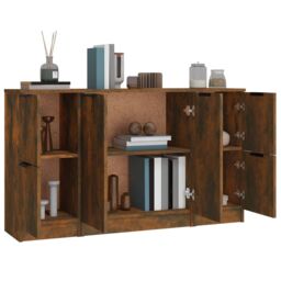 Berkfield Home Sideboards 3 pcs Smoked Oak Engineered Wood in Brown - thumbnail 5