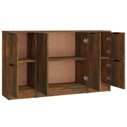 Berkfield Home Sideboards 3 pcs Smoked Oak Engineered Wood in Brown - thumbnail 6