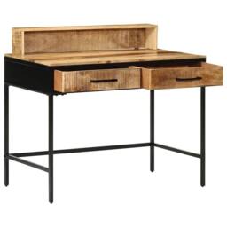 Berkfield Home Console Table 100x55x75 cm Solid Rough Wood Mango in Brown - Size: 100 x 55 x 75 cm - thumbnail 1