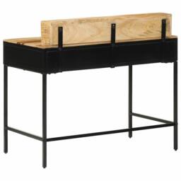 Berkfield Home Console Table 100x55x75 cm Solid Rough Wood Mango in Brown - Size: 100 x 55 x 75 cm - thumbnail 7