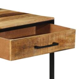 Berkfield Home Console Table 100x55x75 cm Solid Rough Wood Mango in Brown - Size: 100 x 55 x 75 cm - thumbnail 9