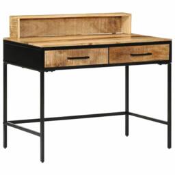 Berkfield Home Console Table 100x55x75 cm Solid Rough Wood Mango in Brown - Size: 100 x 55 x 75 cm - thumbnail 2
