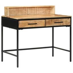 Berkfield Home Console Table 100x55x75 cm Solid Rough Wood Mango in Brown - Size: 100 x 55 x 75 cm - thumbnail 4