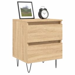 Berkfield Home Bedside Cabinet Sonoma Oak 40x35x50 cm Engineered Wood in Brown - Size: 40 x 35 x 50 cm - thumbnail 3