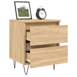Berkfield Home Bedside Cabinet Sonoma Oak 40x35x50 cm Engineered Wood in Brown - Size: 40 x 35 x 50 cm - thumbnail 4