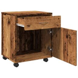 Berkfield Home Rolling Cabinet Old Wood 45x38x54 cm Engineered Wood in Brown - Size: 45 x 38 x 54 cm - thumbnail 8