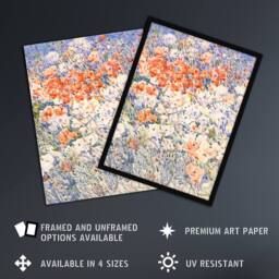 "Artery8 The Island Garden Spring Flowers Hassam Framed Wall Art Print - Size: W12"" x H16""" - thumbnail 2