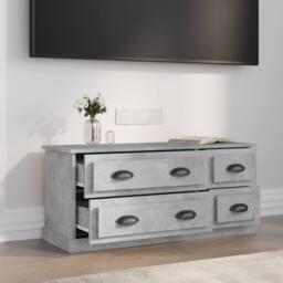 Berkfield Home TV Cabinet Concrete Grey 100x35.5x45 cm Engineered Wood - thumbnail 1