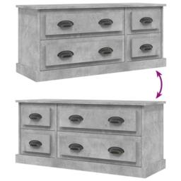 Berkfield Home TV Cabinet Concrete Grey 100x35.5x45 cm Engineered Wood - thumbnail 8