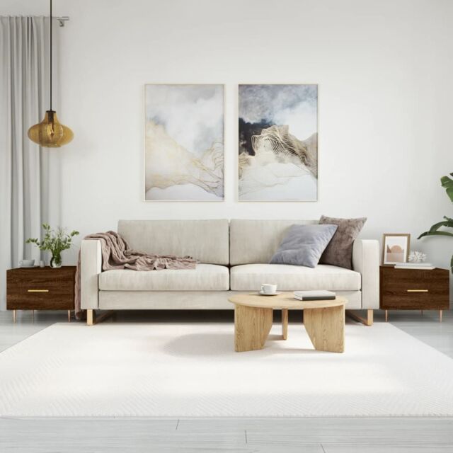 Berkfield Home Coffee Tables 2 pcs Brown Oak 50x50x40 cm Engineered Wood - Size: 50 x 50 x 40 cm - image 1