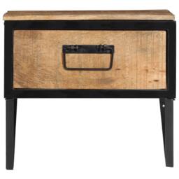 Berkfield Home Beautiful Bedside Cabinet 40x35x40 cm Solid Wood Mango in Brown - Size: 40 x 35 x 40 cm - thumbnail 3