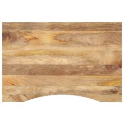 Berkfield Home Desk Top with Curve 100x50x2.5 cm Solid Wood Rough Mango in Brown - thumbnail 1