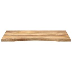 Berkfield Home Desk Top with Curve 100x50x2.5 cm Solid Wood Rough Mango in Brown - thumbnail 3