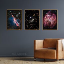 Artery8 Wall Art Print Pack of 3 NASA James Webb Deep Field Image Galaxies Prelude to Supernova Actively Forming Stars Large Poster Set - thumbnail 4