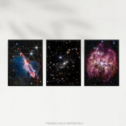 Artery8 Wall Art Print Pack of 3 NASA James Webb Deep Field Image Galaxies Prelude to Supernova Actively Forming Stars Large Poster Set - thumbnail 3