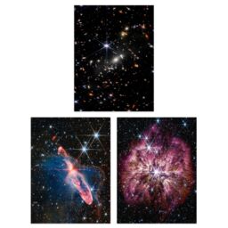 Artery8 Wall Art Print Pack of 3 NASA James Webb Deep Field Image Galaxies Prelude to Supernova Actively Forming Stars Large Poster Set - thumbnail 1
