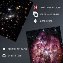 Artery8 Wall Art Print Pack of 3 NASA James Webb Deep Field Image Galaxies Prelude to Supernova Actively Forming Stars Large Poster Set - thumbnail 2