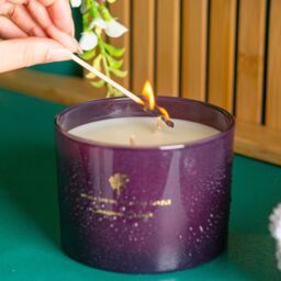 Nicola Spring 350g Cinnamon Orange Soy Wax Candle - Double Wick Festive Jar Gift in Purple - thumbnail 7