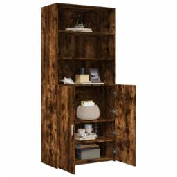 Berkfield Home Highboard Smoked Oak 80x42.5x185 cm Engineered Wood in Brown - thumbnail 3