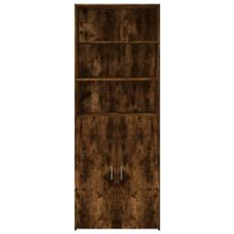 Berkfield Home Highboard Smoked Oak 80x42.5x185 cm Engineered Wood in Brown - thumbnail 4