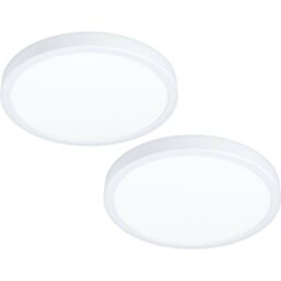 Loops 2 PACK Wall Flush Ceiling Light Colour White Shade White Plastic LED 20W Incl - thumbnail 1