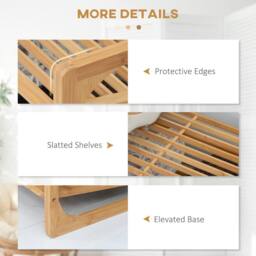 Wyld Haus Naveha Natural Bamboo 3 Tier Shoe Rack Slatted Shelves for 9 Pairs - thumbnail 6