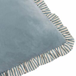 Wylder Solene Ruffle Matte Velvet Cushion in Blue - Size: 45 cm x 45 cm - thumbnail 4