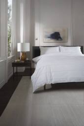 The Lyndon Company On The Line Stripe 100% Cotton Tufted Supersoft Duvet Cover Set - Deyongs 1846 in White - Size: Double - thumbnail 4