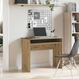 Berkfield Home Desk Artisan Oak 90x50x74 cm Engineered Wood in Brown - Size: 90 x 50 x 74 cm - thumbnail 3