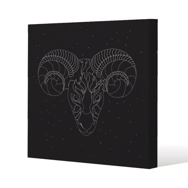 Benjamin Tate Design Aries zodiac sign (canvas) / 46 x 46 x 4cm in Natural - Size: 46 x 46 x 4 cm - image 1