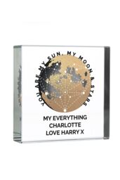 Personalised Memento Company Personalised You Are My Sun My Moon Crystal Token in Clear - thumbnail 1