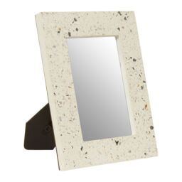 Orsina Small Terrazzo Photo Frame, Compact 4x6 Design With Multicoloured Stone Pattern, Freestanding Display in Grey
