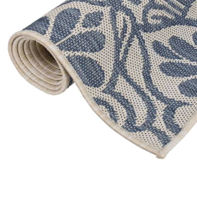 Berkfield Home Outdoor Flatweave Rug 80x250 cm Blue Pattern - Size: 100 cm diameter - image 1