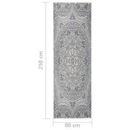 Berkfield Home Outdoor Flatweave Rug 80x250 cm Blue Pattern - Size: 100 cm diameter - thumbnail 6