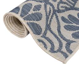 Berkfield Home Outdoor Flatweave Rug 80x250 cm Blue Pattern - Size: 100 cm diameter - thumbnail 1
