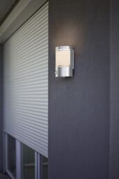 Loops IP44 Outdoor Wall Light & PIR Motion Sensor Stainless Steel 1 x 40W E27 Bulb in Metallics - thumbnail 4