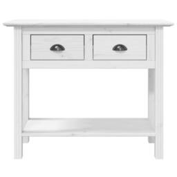 Berkfield Home Beautiful Console Table BODO White 90x34.5x73 cm Solid Wood Pine - thumbnail 1