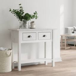 Berkfield Home Beautiful Console Table BODO White 90x34.5x73 cm Solid Wood Pine - thumbnail 2